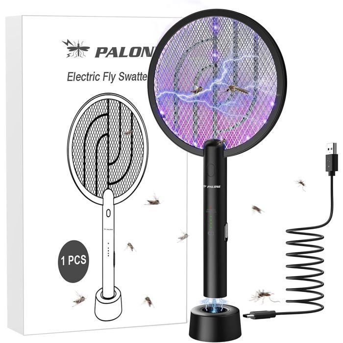 PALONE Lampe Anti-Moustiques Électrique 4000V–2 UV 360-400nm+USB-C Sans Chimique–Silencieuse