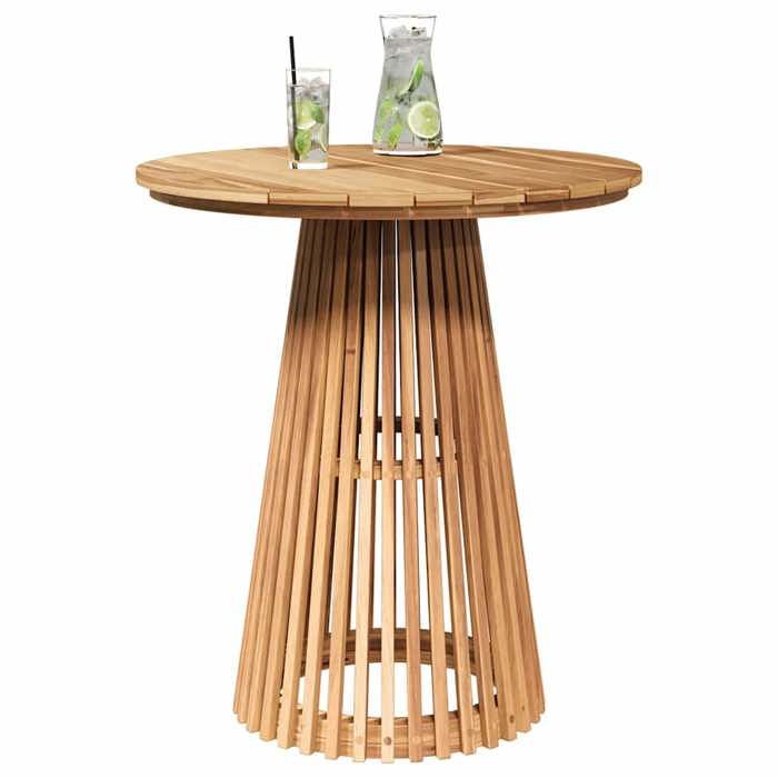 (Promo 2026)TABLE 2/4 PERSONNES -Table dappoint jardin SHIELD Table cuisine arrière-cour Marron 70x70x75cm Bois de teck massif 7