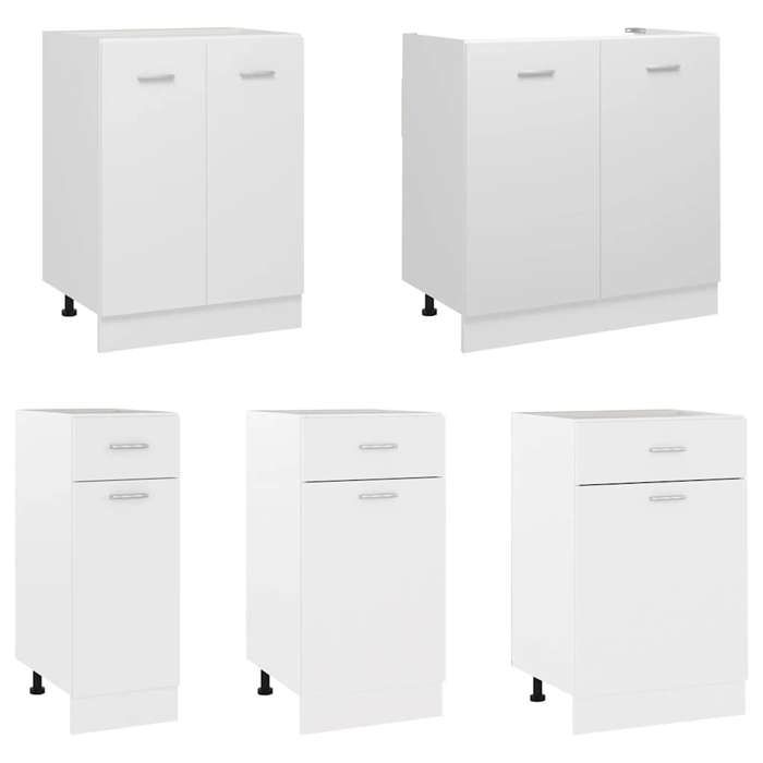 Maison SoldesArmoire Bas（Cabinet/Armoire Placard）- Meuble bas à tiroirs Lyon Blanc 30x46x815cm Bois dingénierie Moderne63