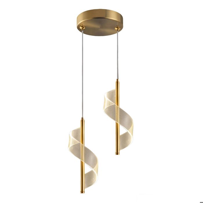 Suspension luminaire - SMOTOP - Doré - LED 2 têtes - 31 cm