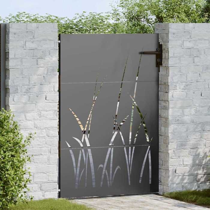 Noir Portillon - Porte de Jardin Noir 85x125 cm Acier peint par poudre C24559