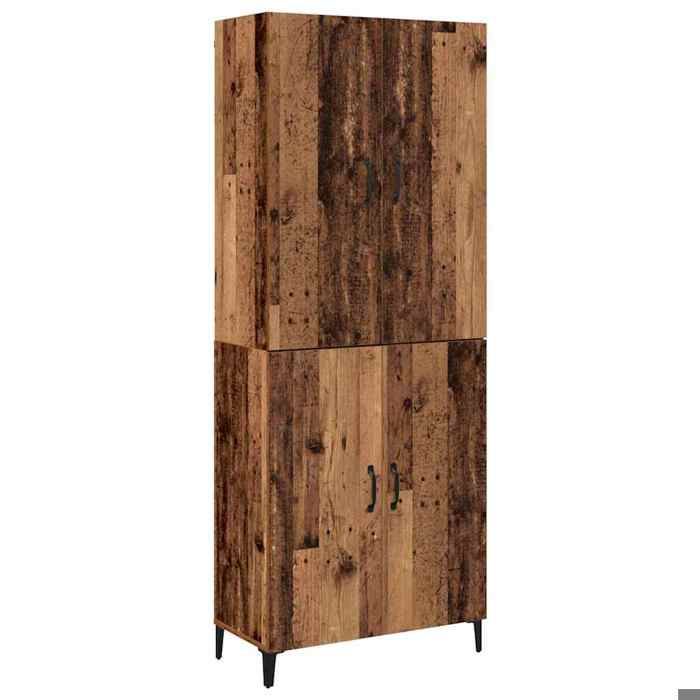 Armoires Hautes 2 pcs - Cabinet en bois Multifonctions - Bois ancien Bois dingénierie B3559