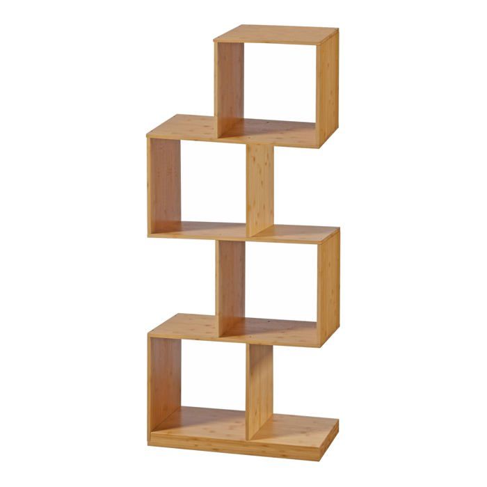 Bibliothèque - HELLOSHOP26 - 03_0008988 - 4 niveaux - Bambou naturel - 130x55x30 cm