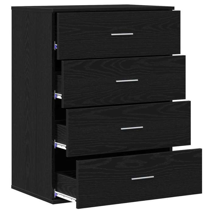 Buffet avec tiroir Chêne Noir 60 x 39 x 80 cm Bois dingénierie_2 ans garantie_84867