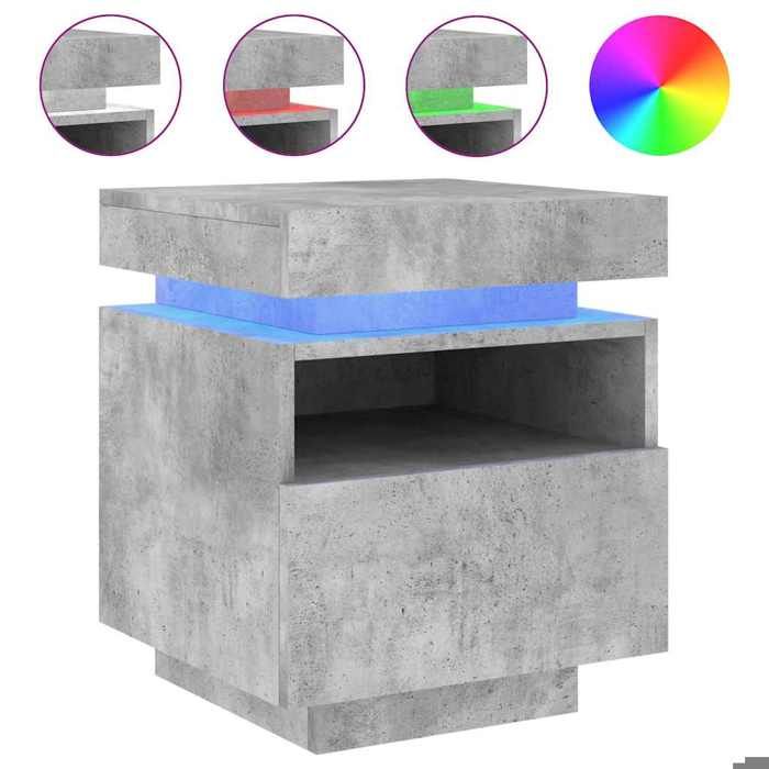 Tables de lit Moderne CHIC Armoires de chevet - Pour chambre - avec lumières LED - 2 pcs gris béton CC1436