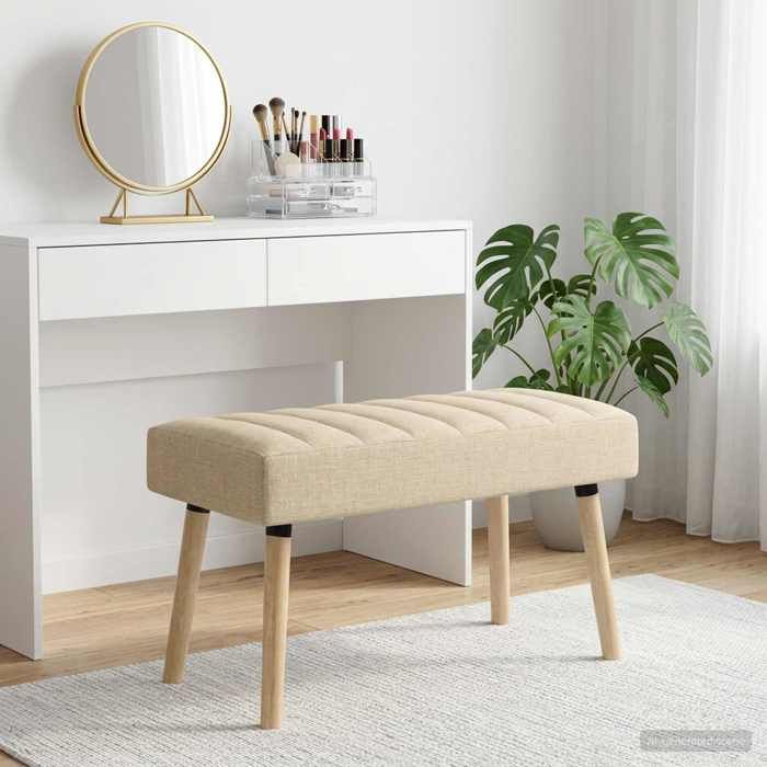 Meuble de couloir - Banc capitonné canal Crème 80x40x46 cm Tissu - design élégant - pour maison(50075）
