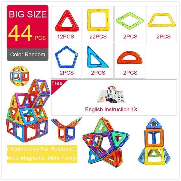 Blocs Magnétiques 102 Pièces – Aimants 2x2 Cm, Construction Créative, Cadeau Enfant 6-10 Ans