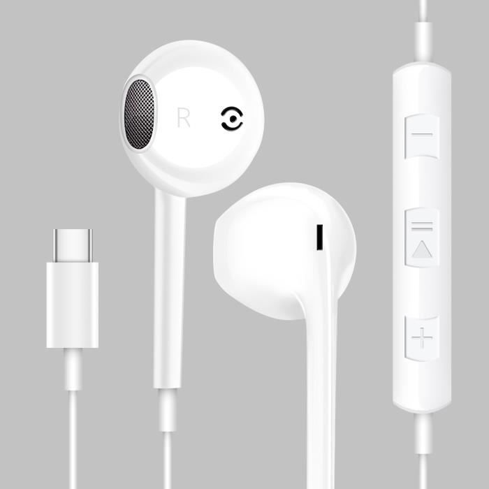 Écouteurs filaires avec USB-C pour Oppo, Samsung, Xiaomi