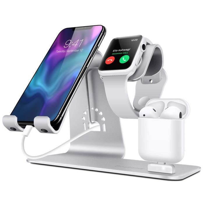 3 en 1 Aluminium Apple iWatch Support, Airpods Chargeur Station