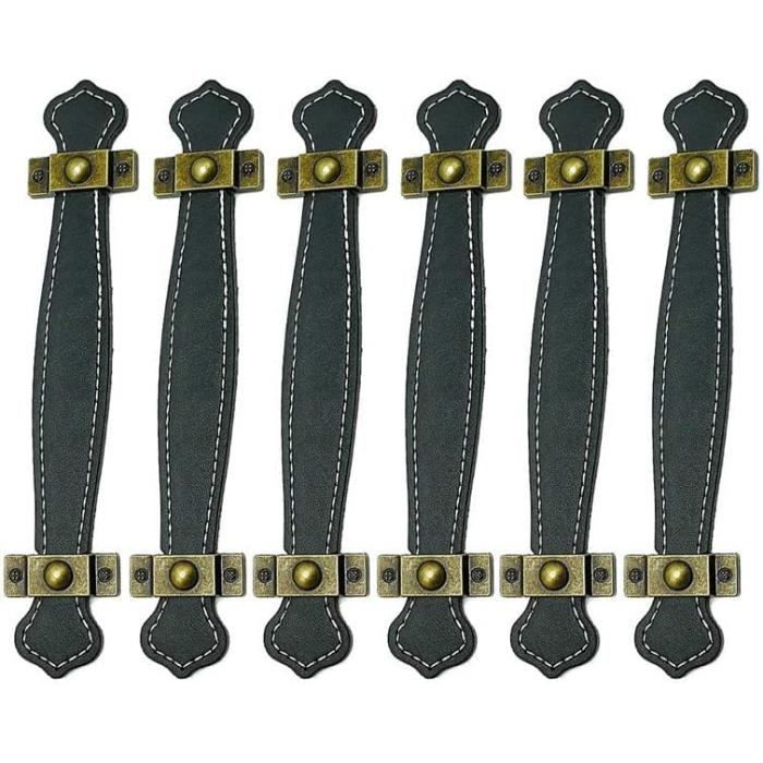Lot De 4 Poignées De Porte En Métal Noir - Style Rustique Pour Meubles
