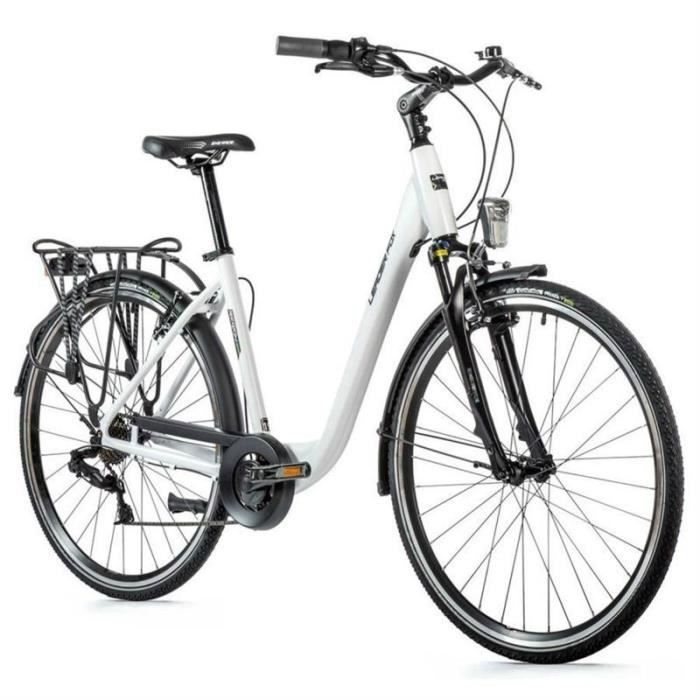 Vélo de ville musculaire cadre alu femme Leader Fox Region 2023 - blanc/noir - 19\