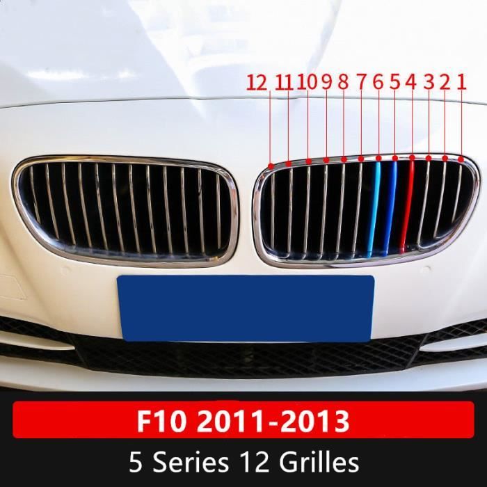 Inserts Calandre Avant Pour BMW Série 5 F10 F11 (2010-2014) - Lot De 12 Pièces