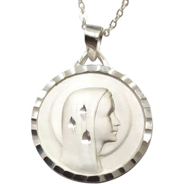 Pendentif Saint Marie Madonna Avec Enfant Du Christ - Argent 925, Petit Modèle 12mm