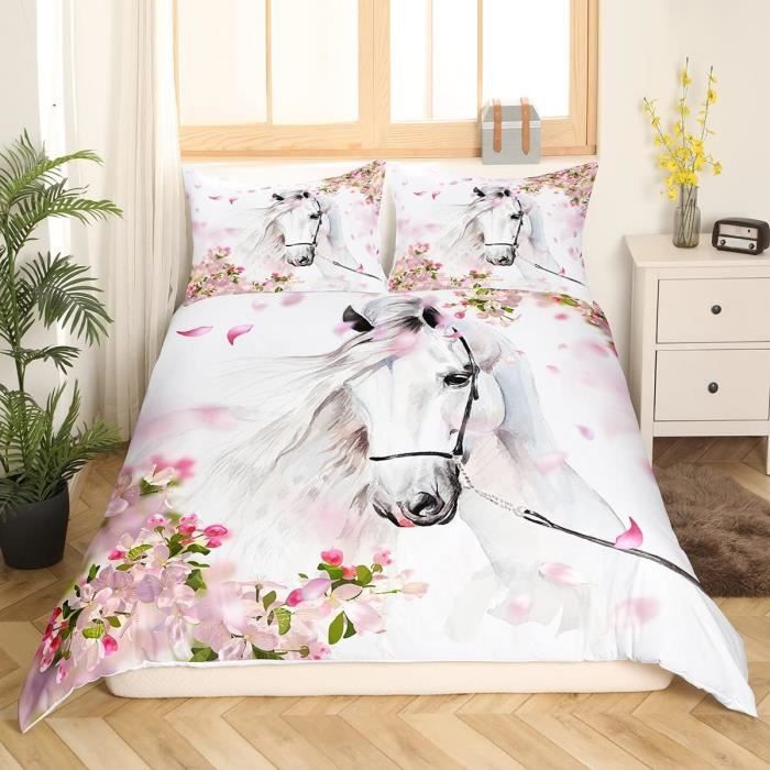 SHUAIG Housse de Couette Cheval pour Les Chevaux 3D Printing, Enfants