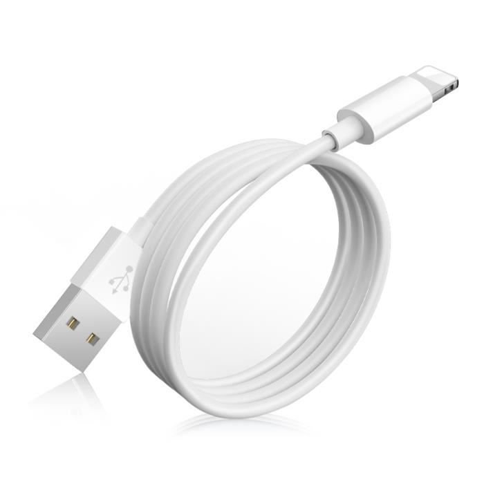 Chargeur iPhone 6S Renforcé à Charge Rapide, 1 mètre, Blanc