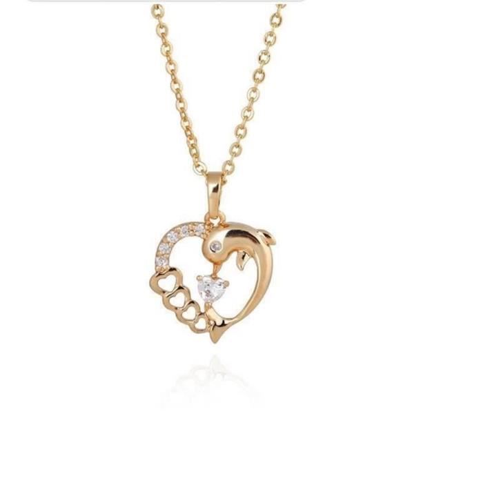 Pendentif Cœur En Or 18k Vintage - Mini Collier Mi-long - Occasion (sans Marque)