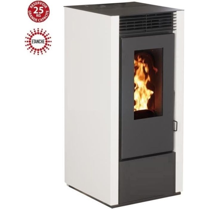 Poele A Granules Marina 14 Kw Etanche Avec Reservoir 25kg Rendement 93 4 Blanc Achat Vente Poele A Granules Pellets Poele A Granules Marina 14 Kw Cdiscount