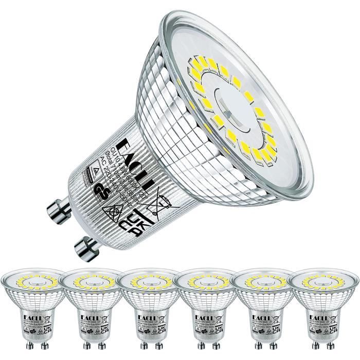 Ampoule LED GU10 Blanc Froid 4.8W Remplace Halogène 75W, Lot de 6, 585
