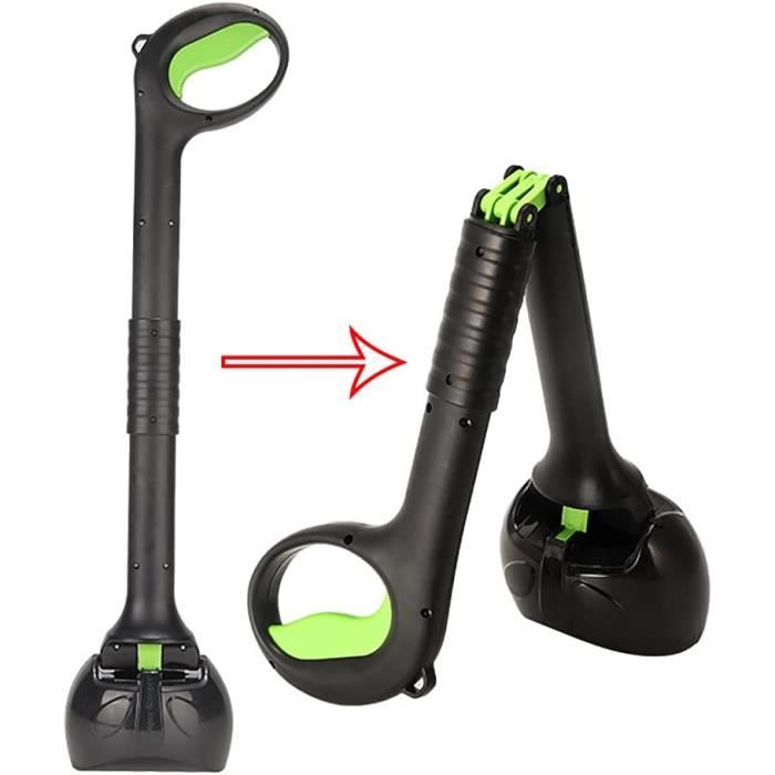 Pet Pooper Scooper,Pelle RamasseCrottes Pliable pour Chien Et Chat Pet Long Manche Pooper
