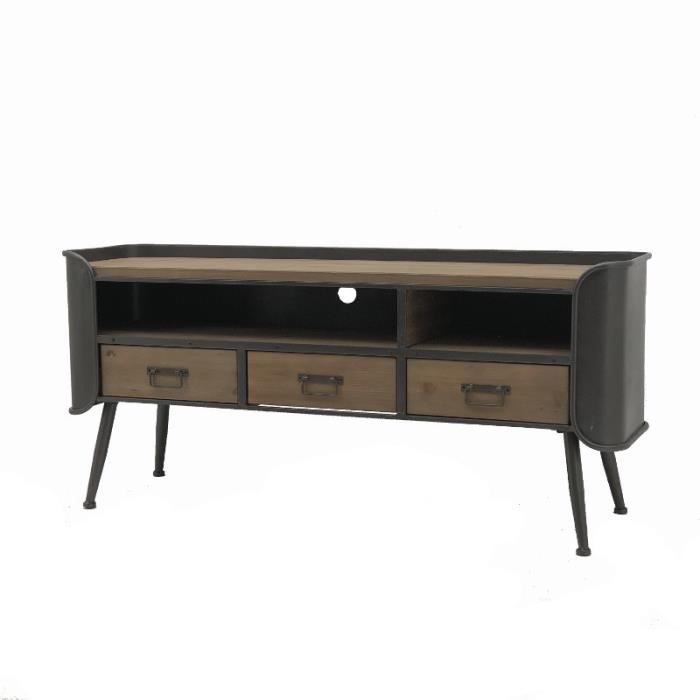 meuble tele bois fer