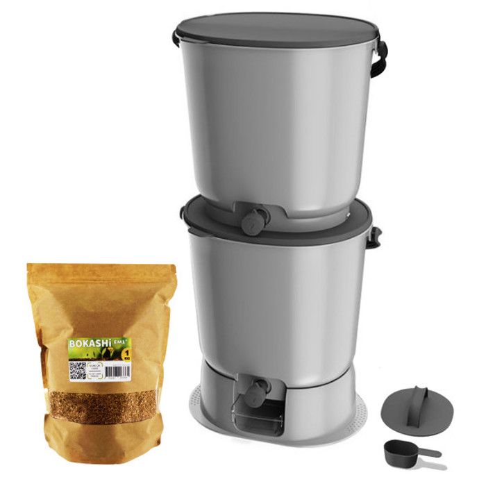 Composteur Bokashi Confort Moutta - 14 Litres, Avec Compacteur Et Activateur EM1, Facile Et Sans Odeur ! - 6