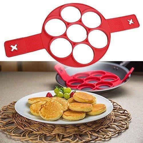 Moule En Silicone Pour Crêpes Et œufs - Lot De 2 Pièces, Rouge, Antiadhésif Et Vaisselle Safe