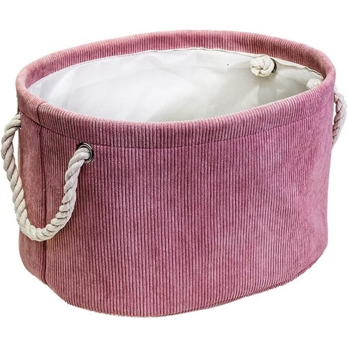 Panier De Rangement Matelassé à Motif Floral - 33 Litres, Poignées, Pliable - Pour Linge, Jouets, Déco