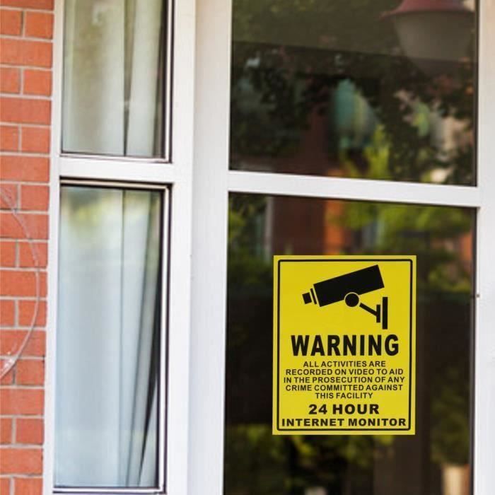 Sticker étiquette CCTV Camera Autocollant Alarme Surveillance Vidéo