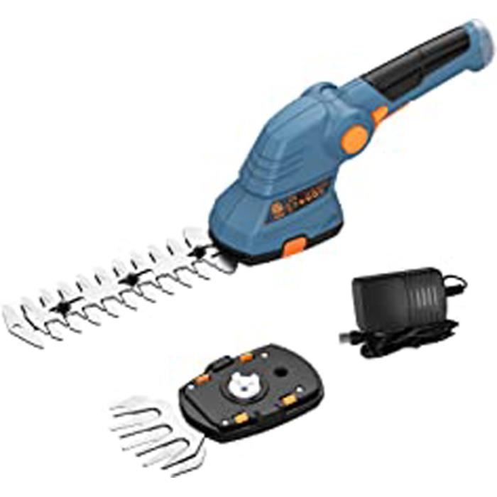 Ciseaux à Gazon Et Taille-haie 2 En 1 Sans Fil 7.2V - Coupe 12/20mm, Batterie Longue Durée