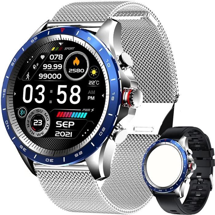 Montre Connectée Bluetooth - Smartwatch Fitness Tracker Cardio - Appels & Réveil - Neutre