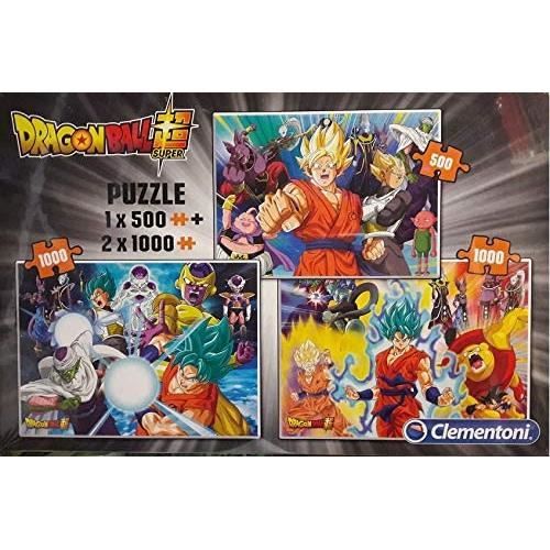 Dragon ball Super : Boite 3 puzzles en 1 : 1 x 500 et 2 x 1000 pièces