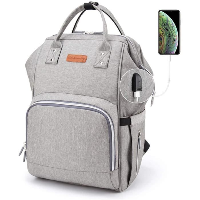 Sac A Dos A Langer Bebe Sac De Voyage Impermeable Multifonctions Grande Capacite Avec 1 Cable Usb 2 Sangles Pour Poussette Leger Cdiscount Puericulture Eveil Bebe