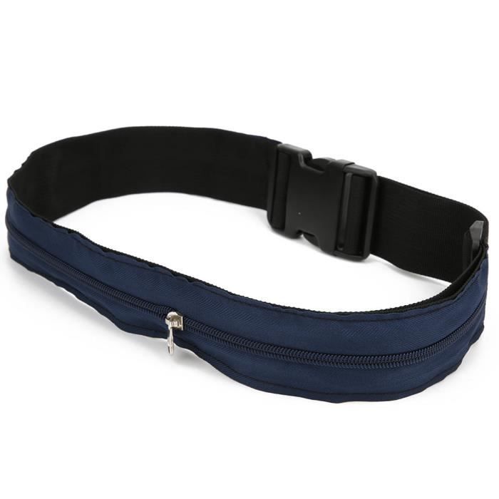 Ceinture portefeuille antivol - - - Poche zippée pour argent - Grande capacité - Noir