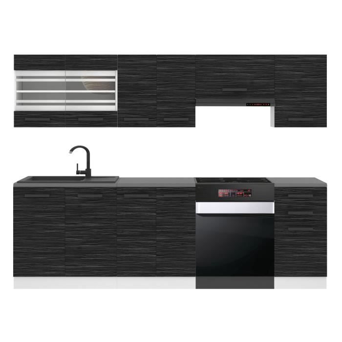 Cuisine Complète - B BELINI GROUP - LILY - Ébène Royal - 240 cm - Design Contemporain