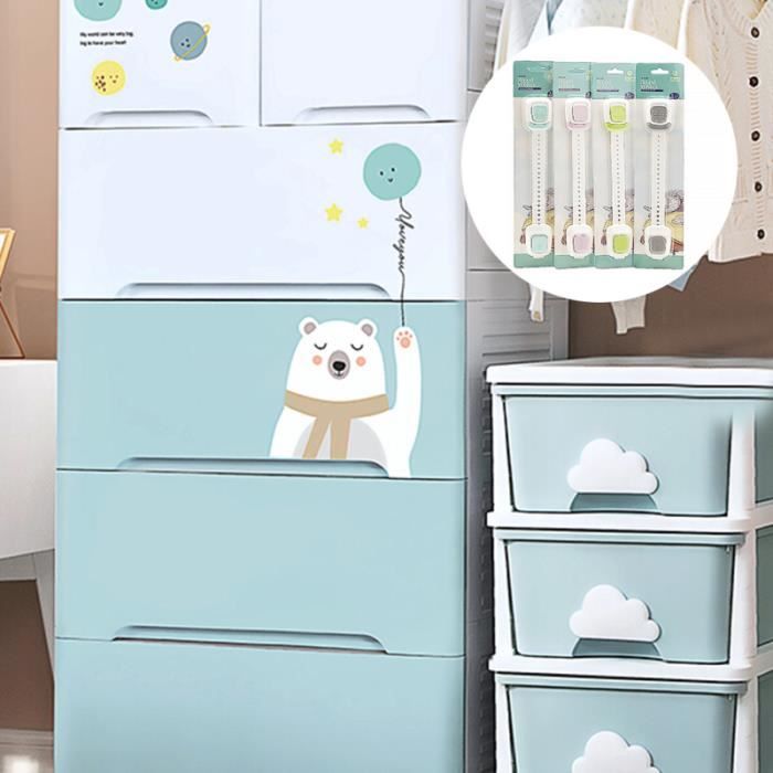 Lot De 5 Verrous De Sécurité Adhésifs Pour Bébé - Pour Tiroirs Et Armoires - Marron - Protection Enfants - 7