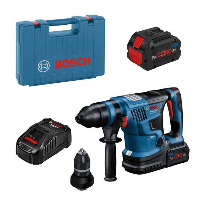 Perforateur 18V SDS Plus Biturbo GBH 18V-34 CF 58J + 2 batteries Procore 55Ah + chargeur + coffret standard - BOSCH - 0611914003