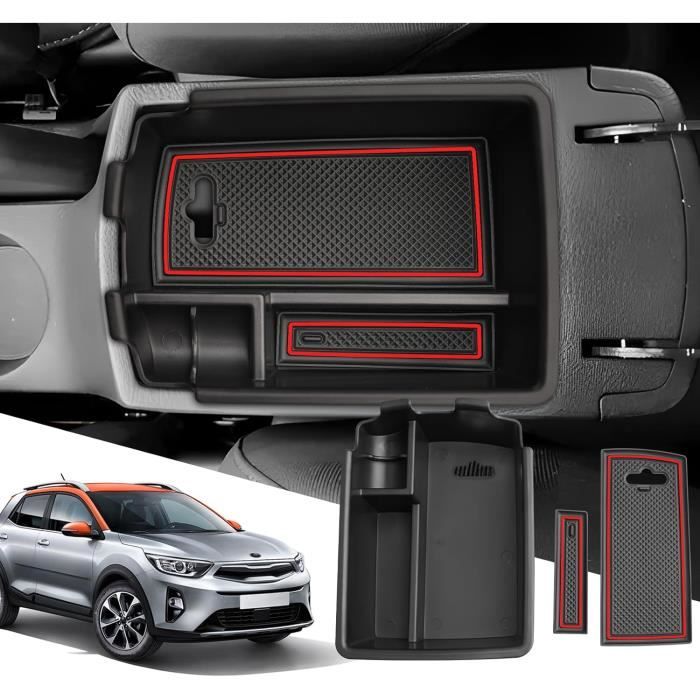 Bracciolo Auto Per KIA Stonic Rio 3 - Console Centrale Con Portabevande Pelle Nera