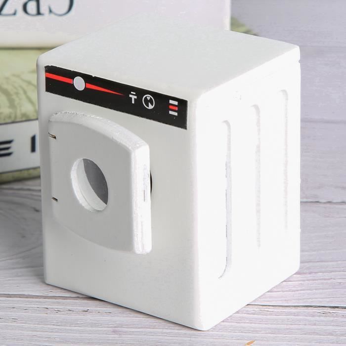 CDQL Mini Machine à Laver Pour Maison De Poupée, Modèle De Machine A Laver En Bois 112 Pour Poupees Bricolage Decoration D Amz B0