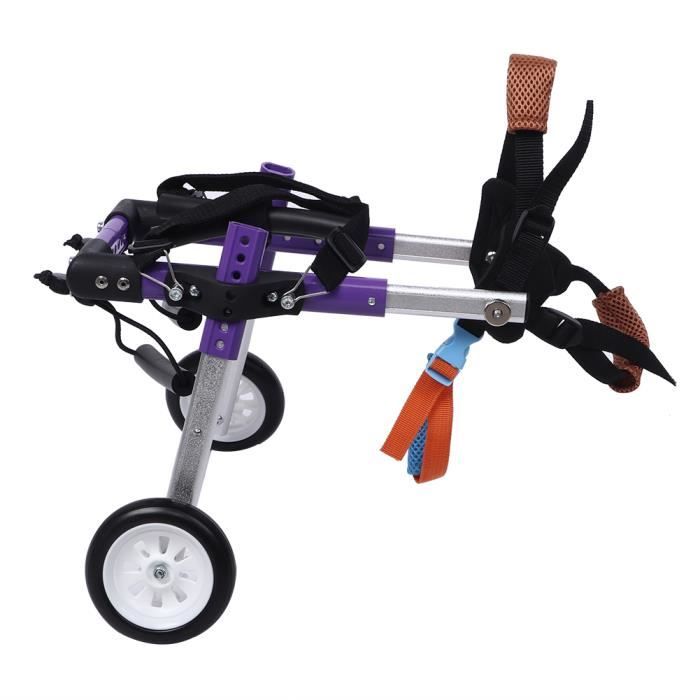 Comparer les prix de Dioche Fauteuil roulant pour chiens handicapés Alliage d'aluminium Violet Double Roue pour Animaux de Compagnie Fauteuil Roulant