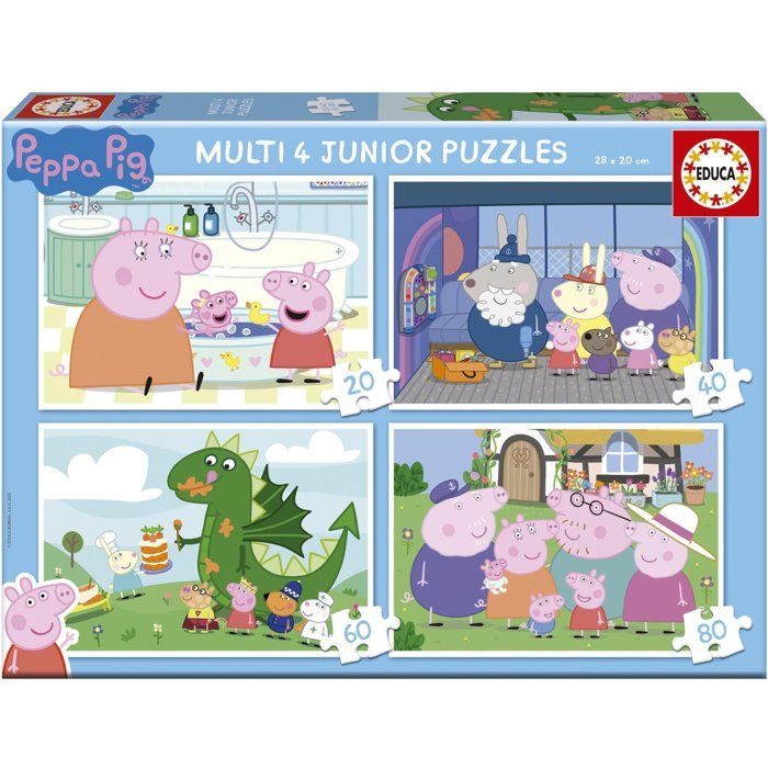 Puzzle 4 Junior EDUCA Peppa Pig 20+40+60+80 pièces