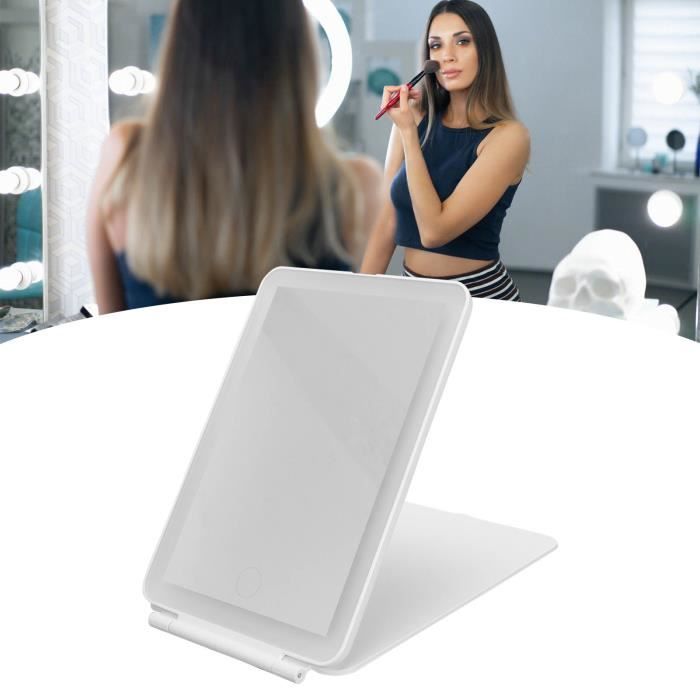Miroir De Maquillage LED Rechargeable – 3 Lumières, Luminosité Réglable, Ultra Portable, Parfait Voyage Et Maison