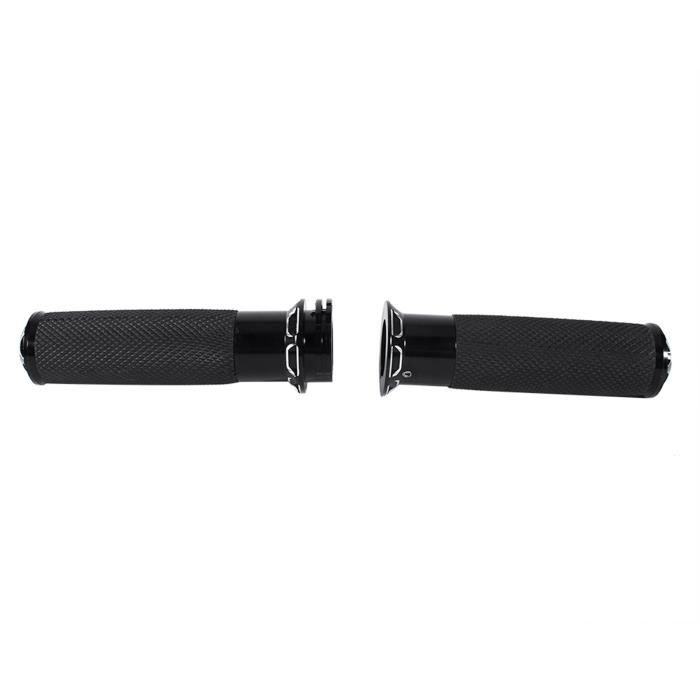 HDBUBALUS Poignées De Guidon 25mm Pour Harley Touring, Softail, Trike - Poignées Confort Anti-Vibrations Chrome Et Caoutchouc