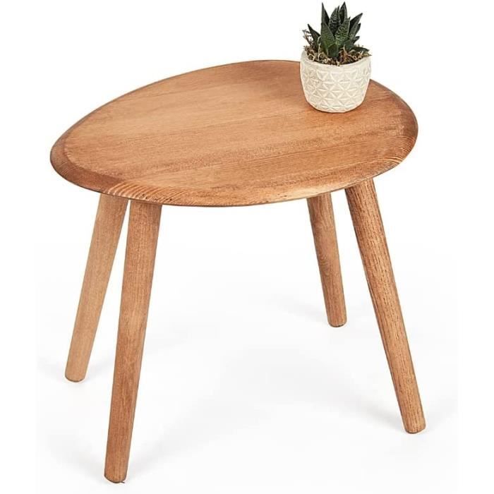 Table Basse En Hêtre Massif 75x46x40cm - Design épuré Et Naturel