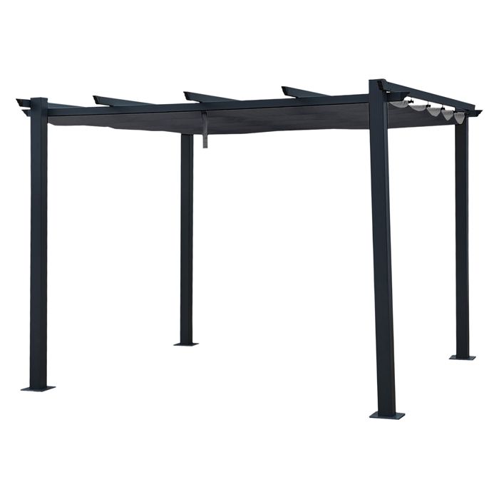 Pergola autoportante 3 × 3m CASSIS grise - structure aluminium