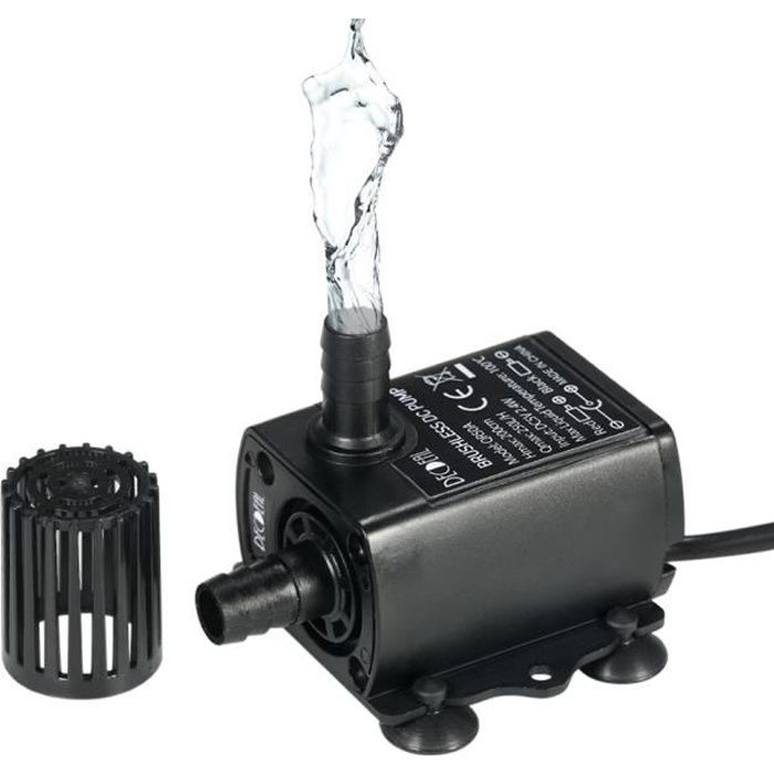 flintronic Mini Pompe à Eau, 200L/H USB Aquarium Pump Ajustable  Ultra-Silencieux Animaux Pompe, Pompe Eau Submersible D'aspiration  Inférieure pour