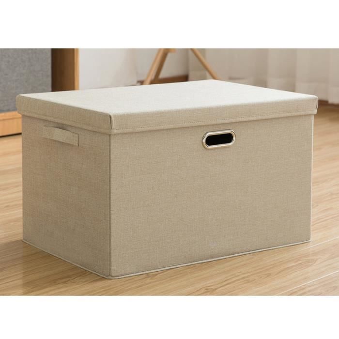 Casame Boites carton pliables finition kraft écru 52 x 20 x 29 cm - Lot de  3 pas cher 