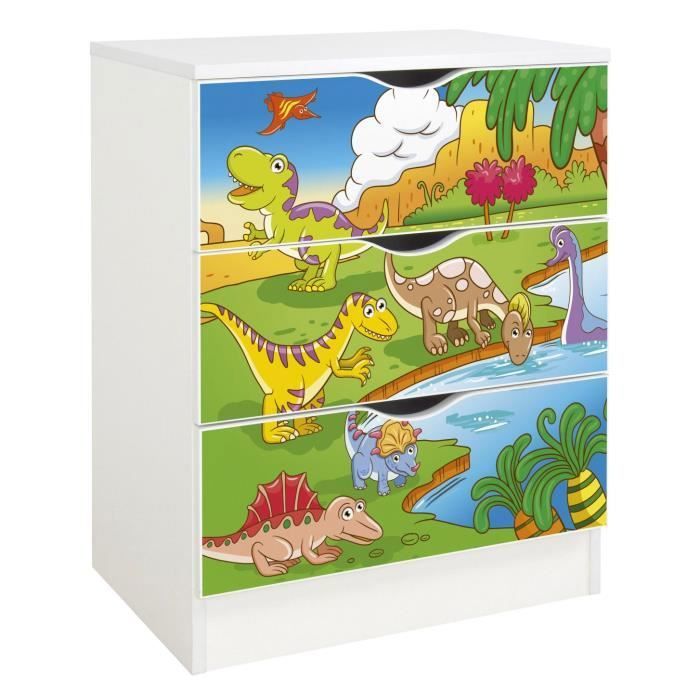 Commode blanche avec les tiroirs 246238D Roma /motif Dino Commode blanche avec les tiroirs 246238D Roma /motif Dino