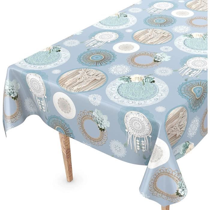 Nappe Pour Table De Jardin Toile Cirée Lavable 240 X 140 Cm Bords