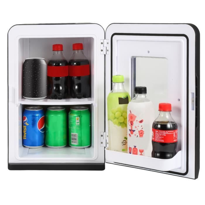 Lospitch Mini Réfrigérateur Voiture Portable, 15 litres Mini Frigo de Chambre, 12V-220V frigo voiture, Fonction Chaud