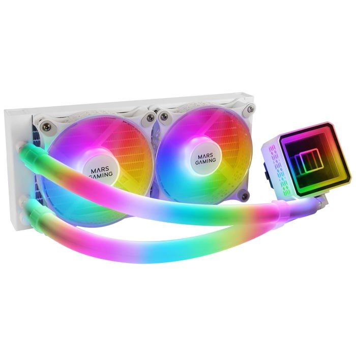 Kit Watercooling AIO - Mars Gaming - ML-Ultra RGB - 240mm - Blanc - Eclairage RGB personnalisable
